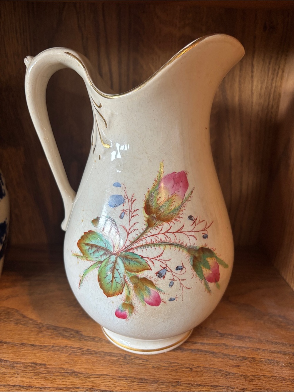 Vintage Cream Floral Pitcher - Etruria Pottery Co